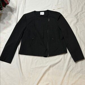 Catherine Malandrino Dark Gray Asemmetrical Zip Up Women's Blazer Jacket XXL